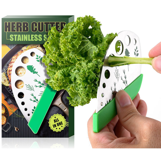 Herb Stripper Stainless Steel 9 Holes Leaf Razor Vanilla Kale Chard Cutter Peeler Kitchen Gadget