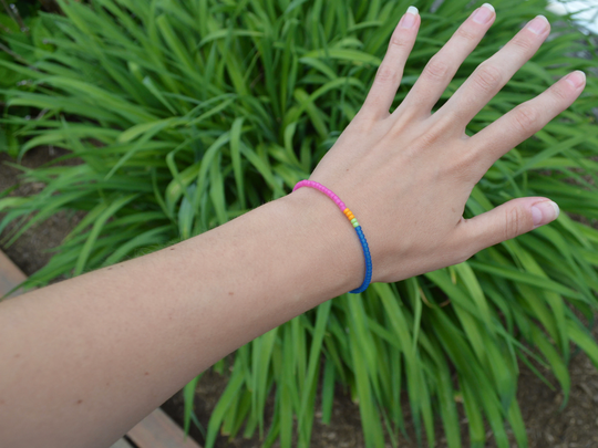 Tiny Seed Bead Bracelet, Funky Jewelry, Stackable Bracelet Layered Bright Accessories, Handmade Trending Now Neon Rainbow Boho
