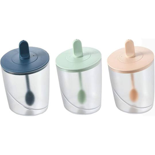 READCLY-Sipiris 3 PCS Seasoning Box Set, Airtight Plastic Kitchen Spice Box Plastic Spice Jar Condiment Storage Box For Salt Sugar Pepper Condiment