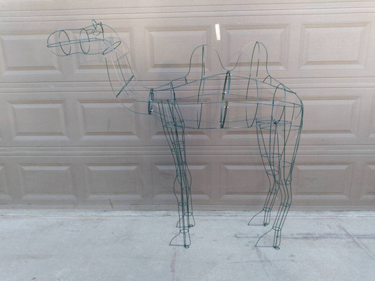 Bactrain Camel Topiary Animal Frame. Sculpture, Large Topiary Frame
