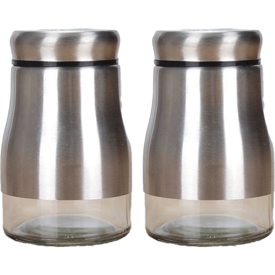 Fvbjd - Stainless Steel Salt and Pepper Shakers with Glass Bottom, Modern Kitchen Accessories Stainless steel