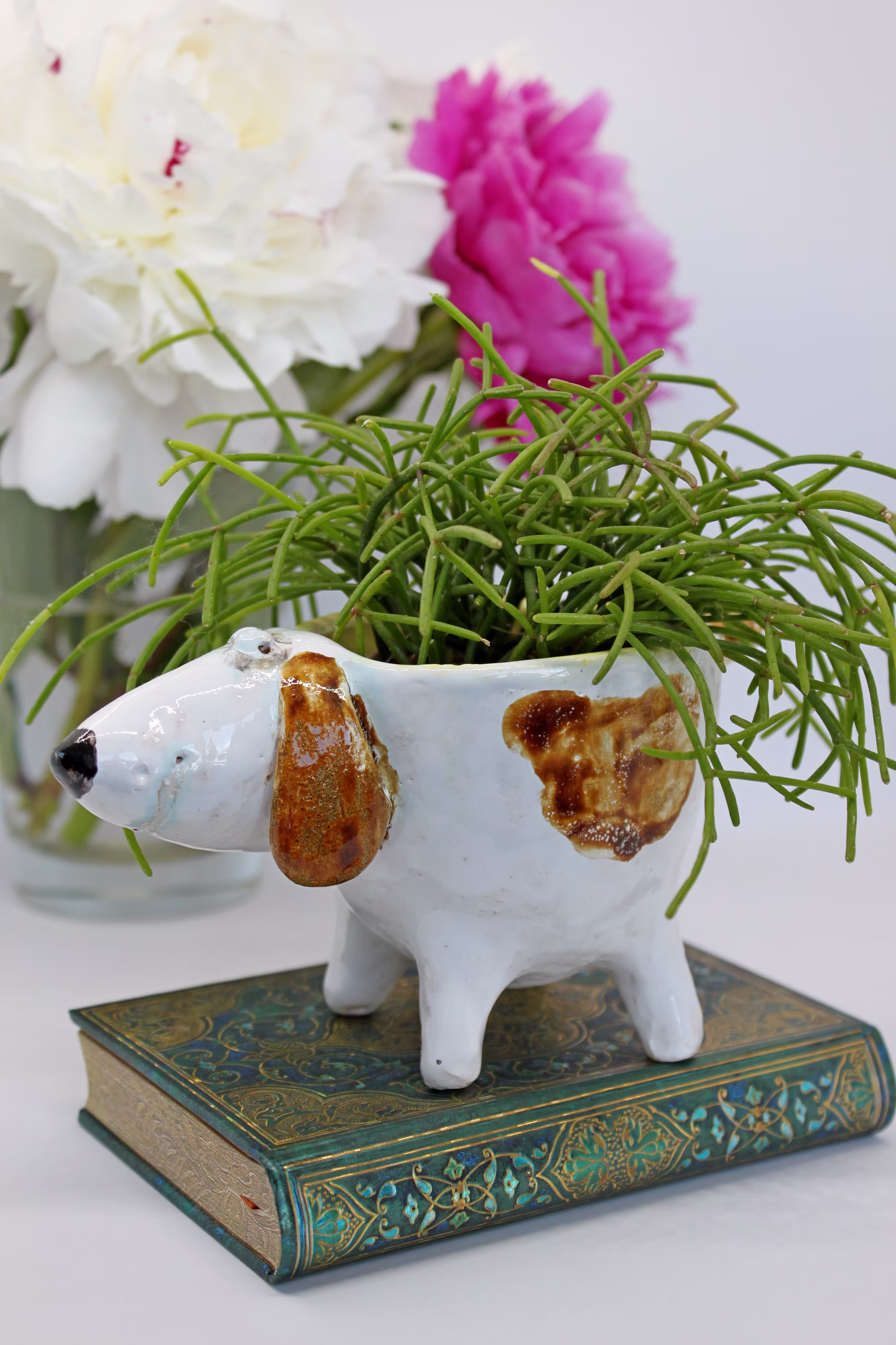 Ceramic Dog Flower Pot For Plants, Shaped Planter Pot, Animal Succulent