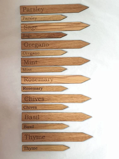 Large Herb/Seedling Sign Made From Oak