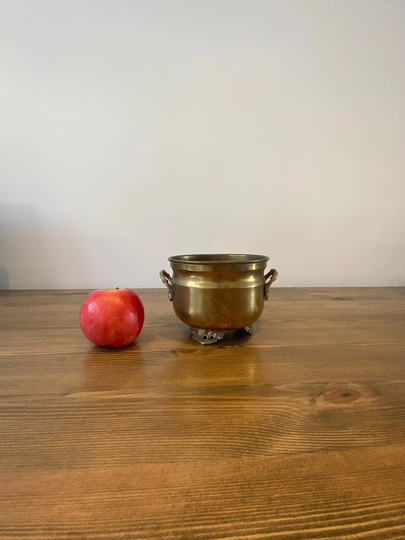 Small Brass Footed Planter Pot Vintage