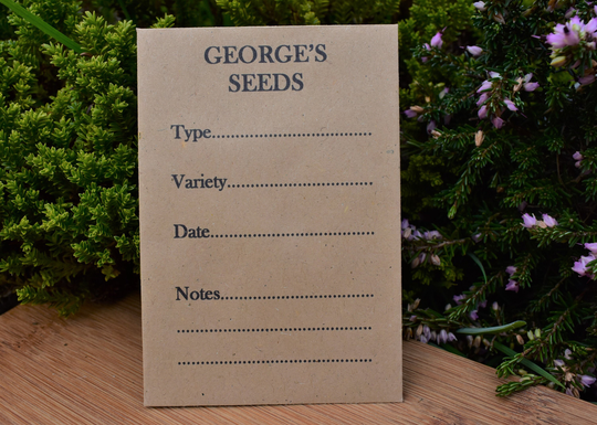 Personalised Seed Packets - Unfilled Seed Packets Personalised Seeds