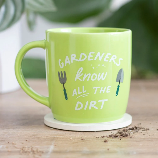 Gardeners Know All The Dirt Green Tea Mug Garden Lover Fathers Birthday Gift