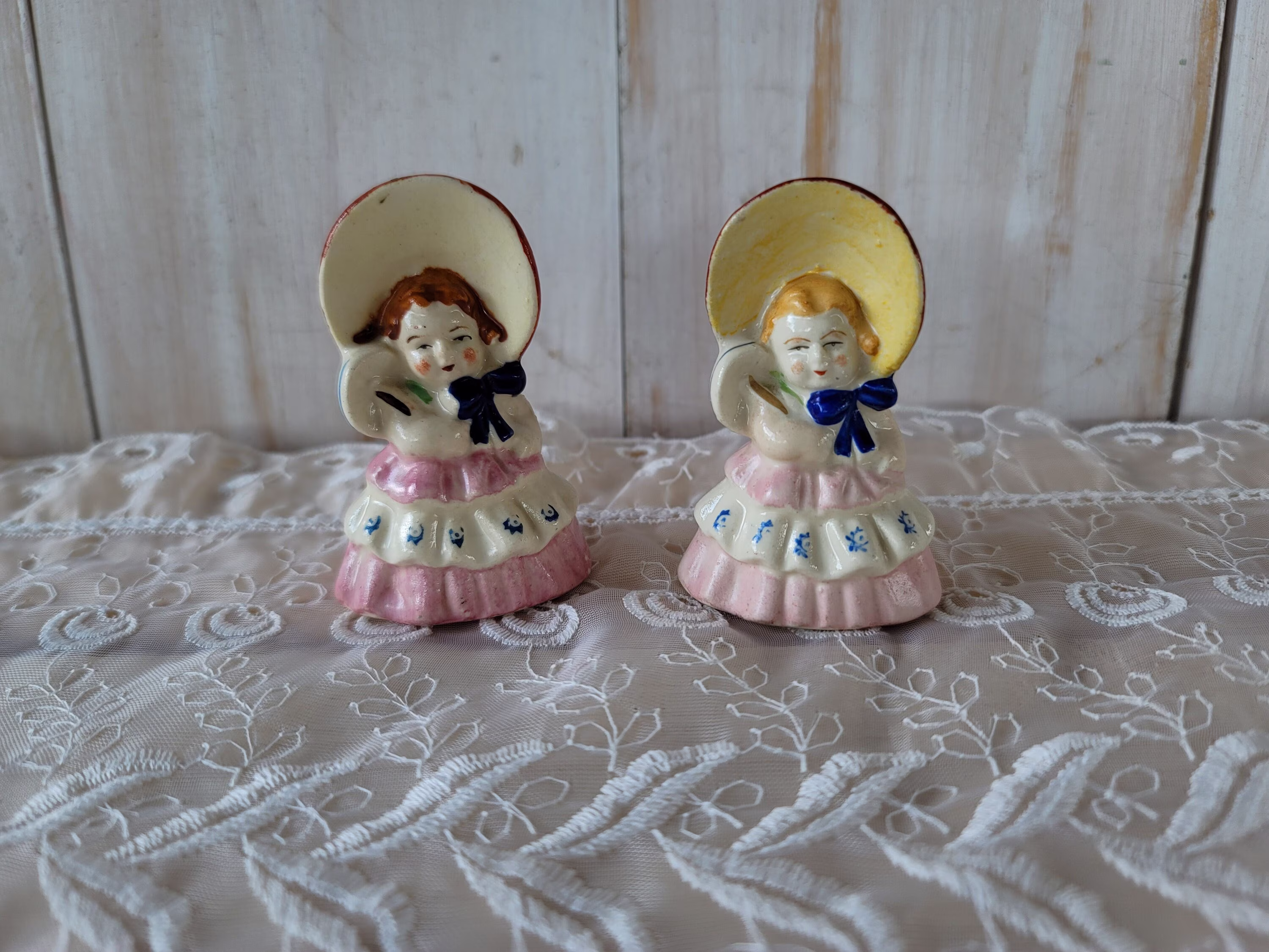 Vintage Girl Salt & Pepper Shakers - Made in Occupied Japan/Salt And