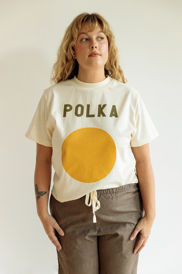 Polka Dot T-Shirt, Organic Cotton Tee, Box Top Genderless Shirt