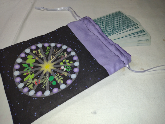 Tarot Bag Or Altar Cloth - Celtic Tree Calendar For Tarot Readings & Divination, Runes, Crystal Reading, Dice