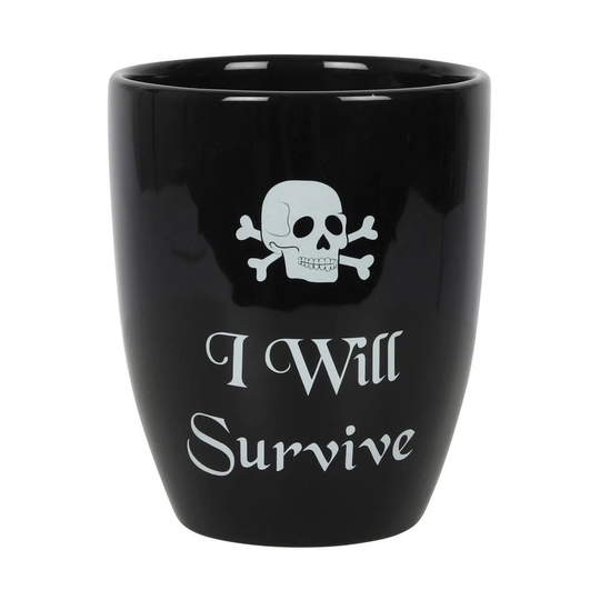 I Will Survive Plant Gothic Tombstone Pot Goth Witch Home Decor