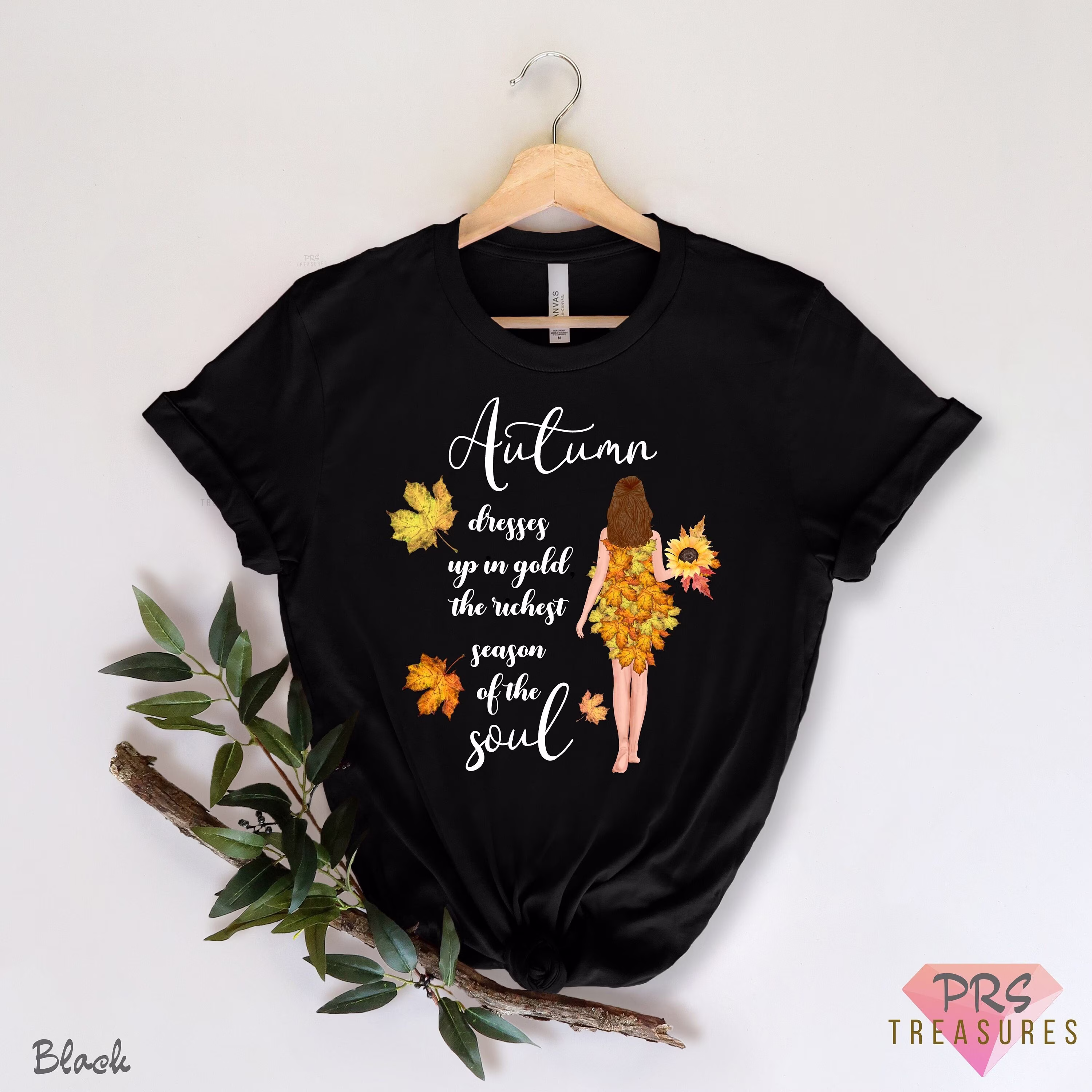 Autumn Dresses Up in Gold The Richest Season Of Soul T-Shirt, Thanks Giving Season Shirt, Leaf Falls Tee