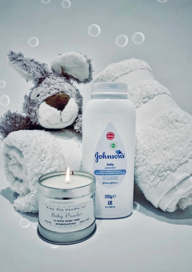 Baby Powder Soy Candle Tin Silver 100Ml
