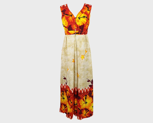 Vintage 60S Maxi Dress Hawaiian 1960S Island Casuals Made in Hawaii