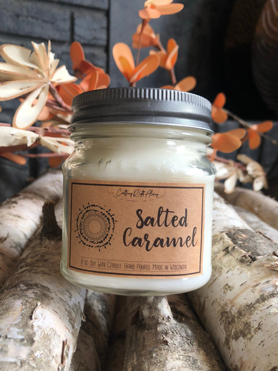 Salted Caramel Candle | Soy Wax Mason Jar Sweet Bakery 100% Mother's Day Gift