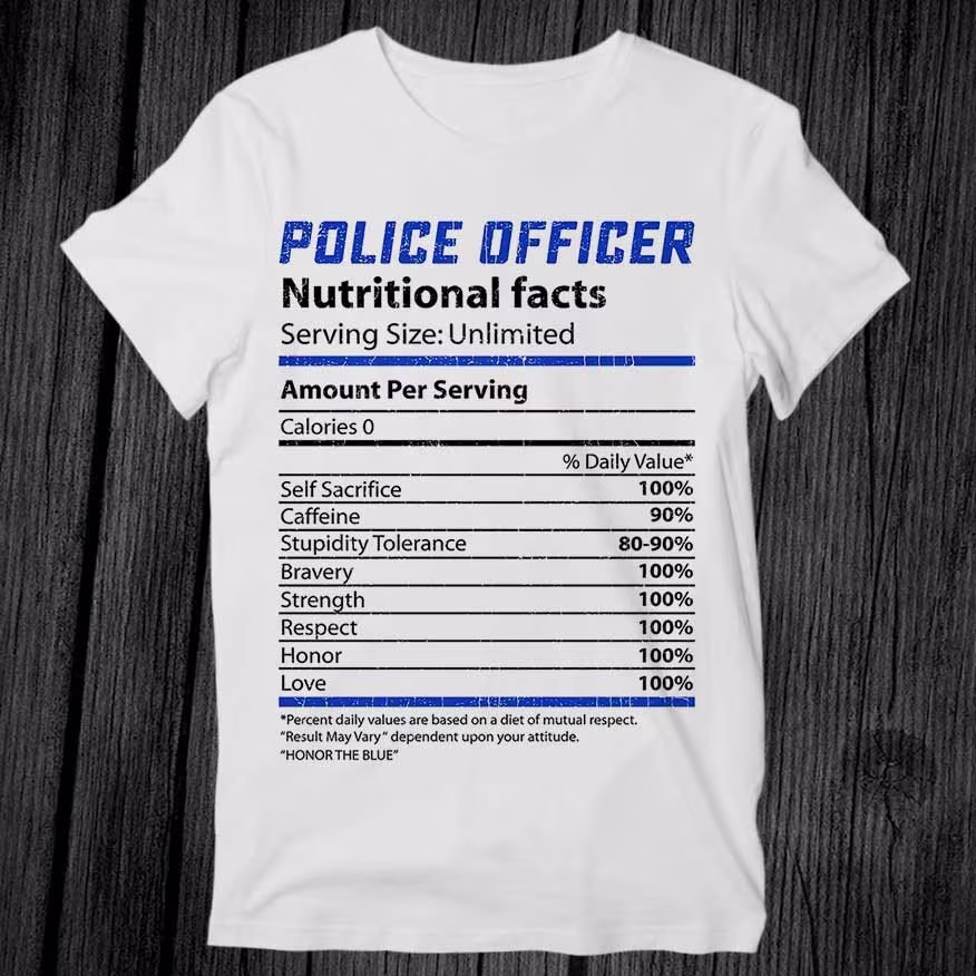 Police Officer Veteran Cop Sheriff Retirement Medicine T Shirt Unisex Adult Mens Womens Gift Cool Music Fashion Top Vintage Retro Tee G347