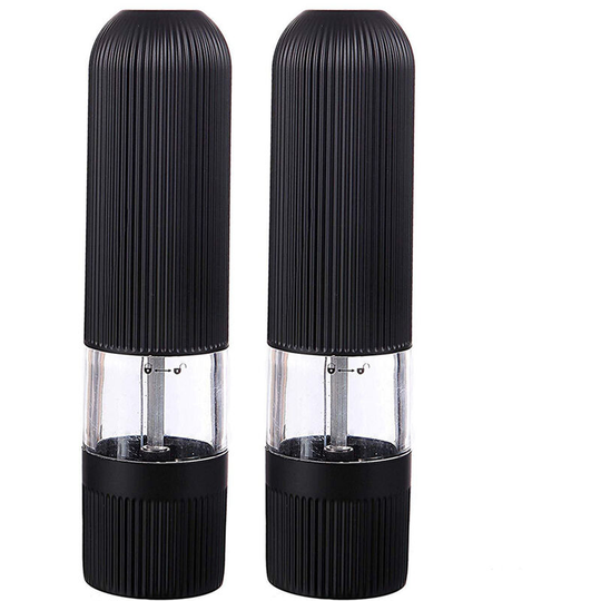 Salt and Pepper Mills Set Stainless Steel with Adjustable Ceramic Grinder Design Spice Mills Set Manual black suit