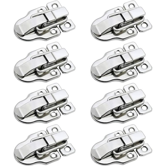 8 Pack Sturdy Lock Toggle Catch Latch Clasp Metal Hasps for Box Case Cabinet Box Cosmetic Case Flight Case Medicine Box Suitcase Wooden Box Lockers