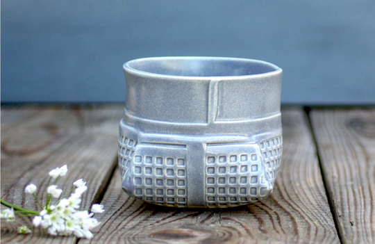 Ceramic Planter, Gray Succulent Planter