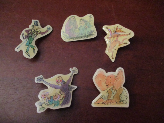 Set Of Roald Dahl Pin Brooch Badges