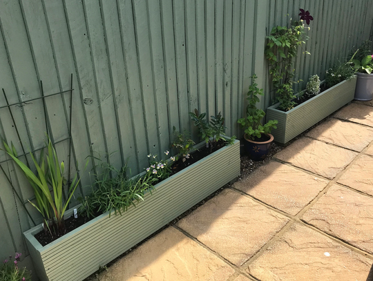 Garden Planter - Fitted Lining, Large Wooden Planter, Outdoor Raised Trough
