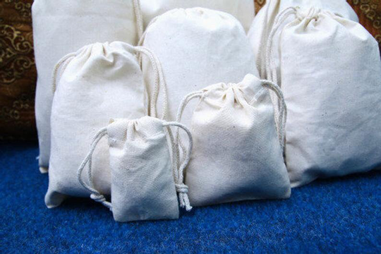 100 Pcs Of 4x6 Inches Organic Cotton Double Drawstring Eco Friendly Reusable Muslin Bags. Best For Storage & Packaging. Free Delivery