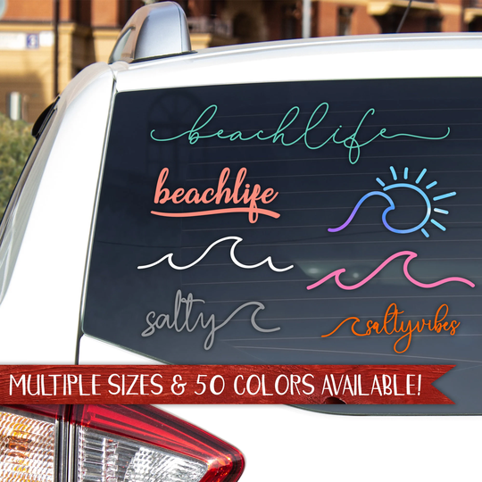 Beach Decal Car Life Salty Salt Wave Waves Love The Sticker Ocean Vinyl Better At Tumbler Cup Cooler