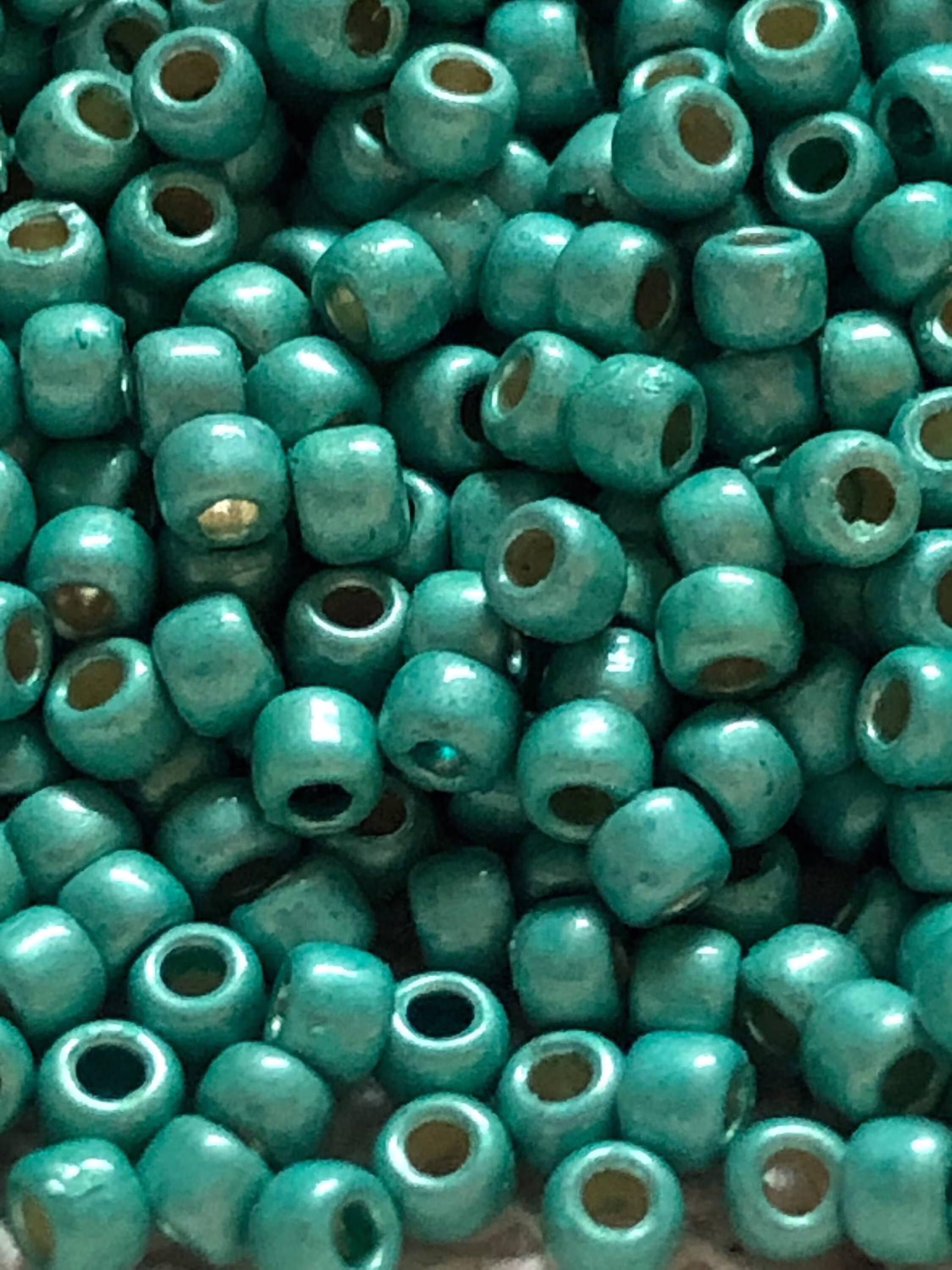 New Toho Round Seed Beads, 11/0, Permafinish - Galvanized Matte Light Teal, | Tr-11-Pf561F, Qty 20 Grams, 2.2mm Beads