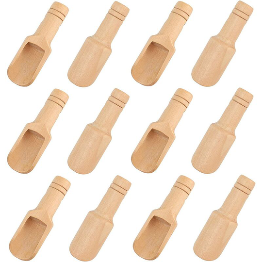 Mini Wooden Spoon, 12pcs 7.8cm Small Salt Spoon, Bath Wooden Spoon, Mini Wooden Scoop, Spoon Spice Scoop, Bath Salt Scoop for Kitchen, Milk, Coffee,