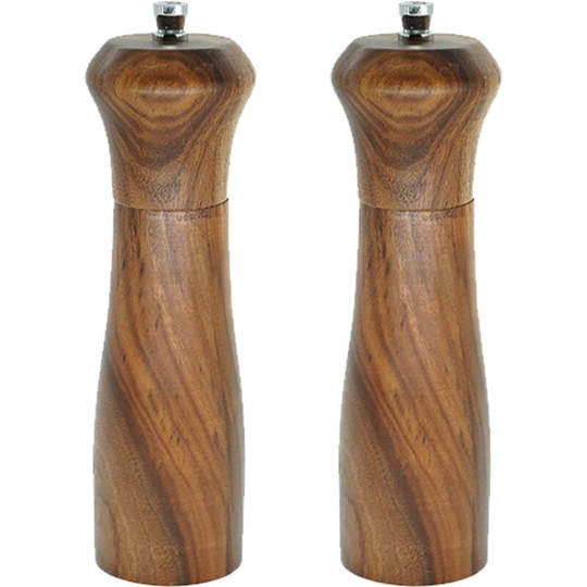 Fvbjd - Salt and Pepper Mill - Adjustable Acacia Wood Salt and Pepper Grinders Shakers with Ceramic Grinding Core 2pcs 6 inch acacia wood