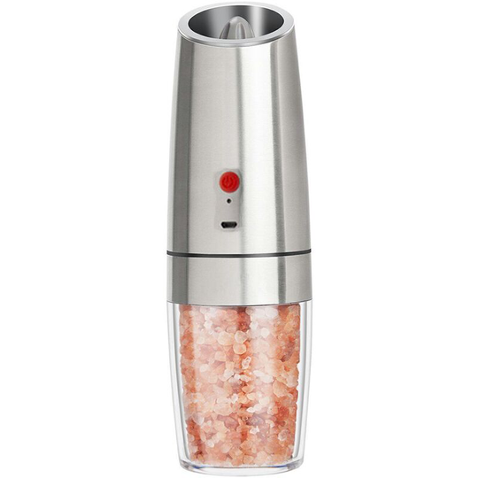 Electric Pepper and Salt Grinder Set, Adjustable Coarseness, Battery Powered,Stainless Steel Stainless steel charging model (single pack)