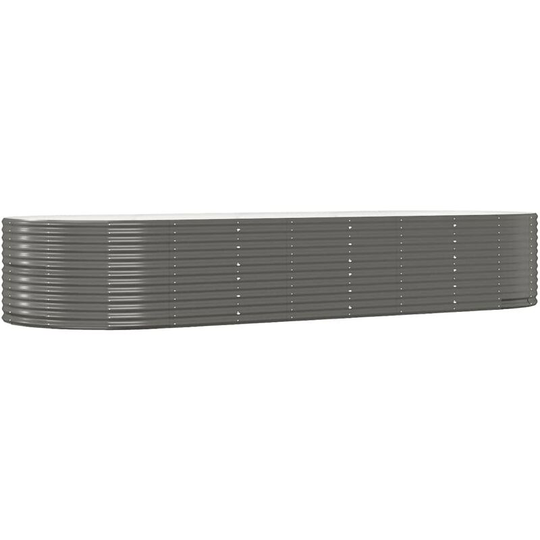 Vidaxl - Garden Planter Grey 367x140x68 cm Powder-coated Steel Grey