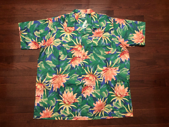 New 3xl Vintage Big Kanaka By Corzini Hawaiian Party Shirt Men's Blue Green Beige Red Hibiscus Flowers Floral Button Up Front Nwt