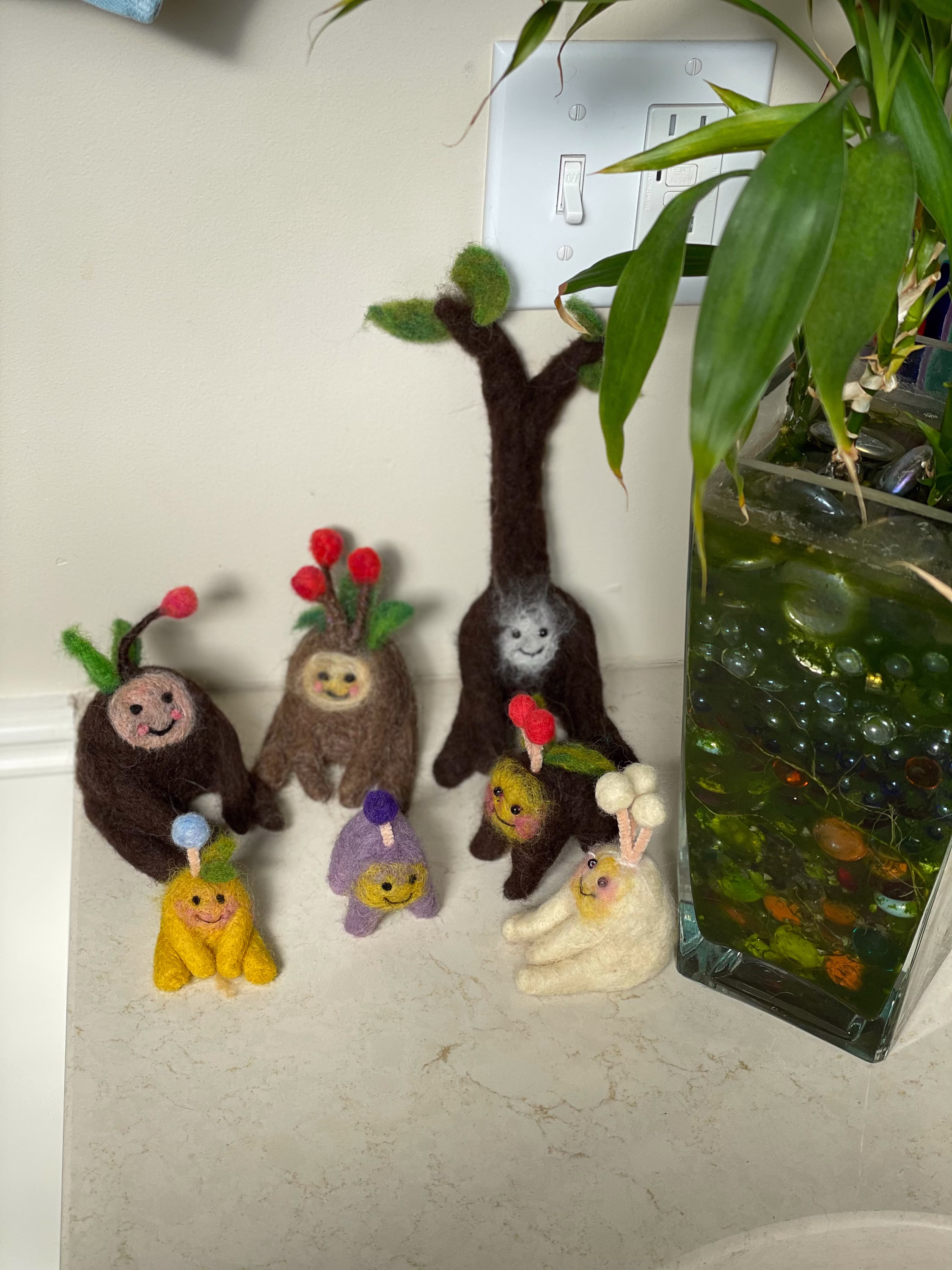 We Are Family Organic Wool Sculpture Happy Father's Day