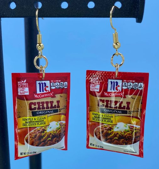 Chili Powder Earrings, Chili Earrings, Mini Brands Earrings, Miniature Food Brand Jewelry, Seasoning Earrings