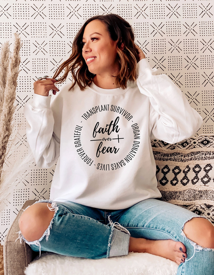 Transplant Survivor Sweatshirt, Organ Donation Awareness Top, Liver, Kidney, Heart, Lung, Anniversary Gift