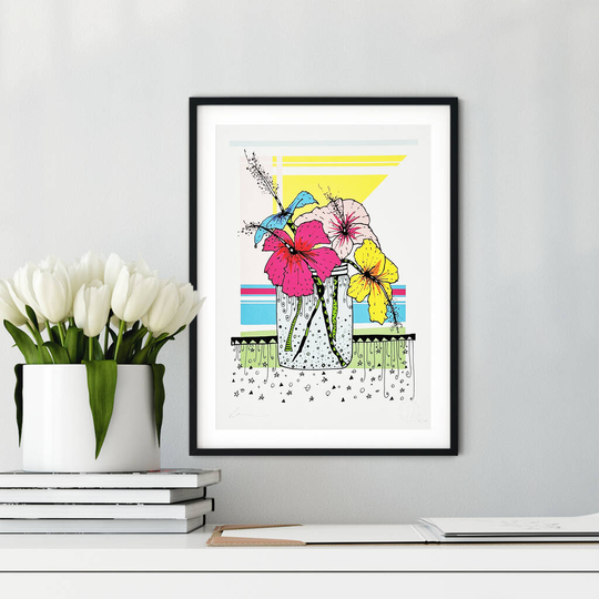 Hibiscus Flowers, Unframed A3 Or A4 Print
