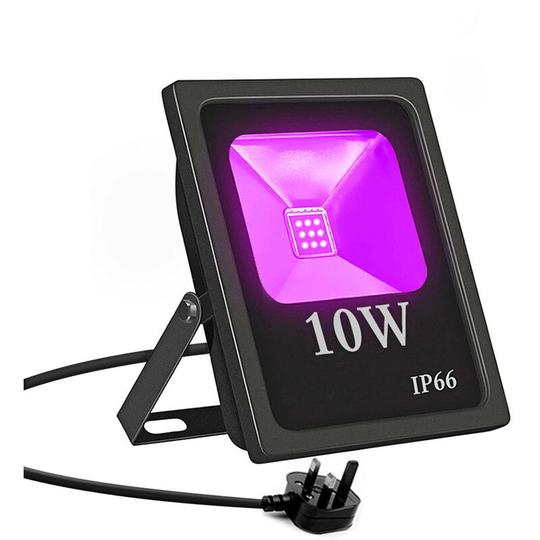 Led Black Light 10W Blacklight Flood Light with Plug IP66 Waterproof Outdoor Security Lights for Yard Garden Plant Growing Party Glow in The Dark