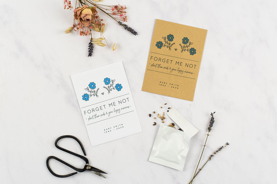 10 Dainty Forget Me Not Seed Memorial Gift