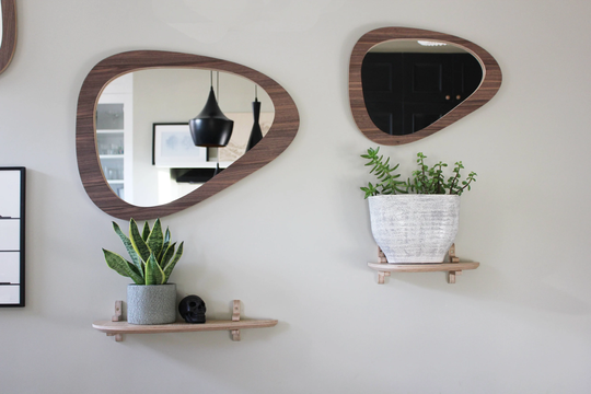 Wall Mirror - Jimi- Organic Walnut Veneered Plywood Small Or Large Made To Order