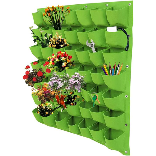 Hanging Plant Growing Bags, 49 Pockets Vertical Garden Wall Planter Wall Hanging Pockets Planting Grow Bags Outdoor Indoor Flower Herbs Growing Bags