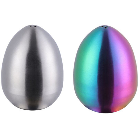 Fvbjd - Stainless steel egg seasoning jar kitchen salt and pepper shaker with three holes True Color + Magic Color