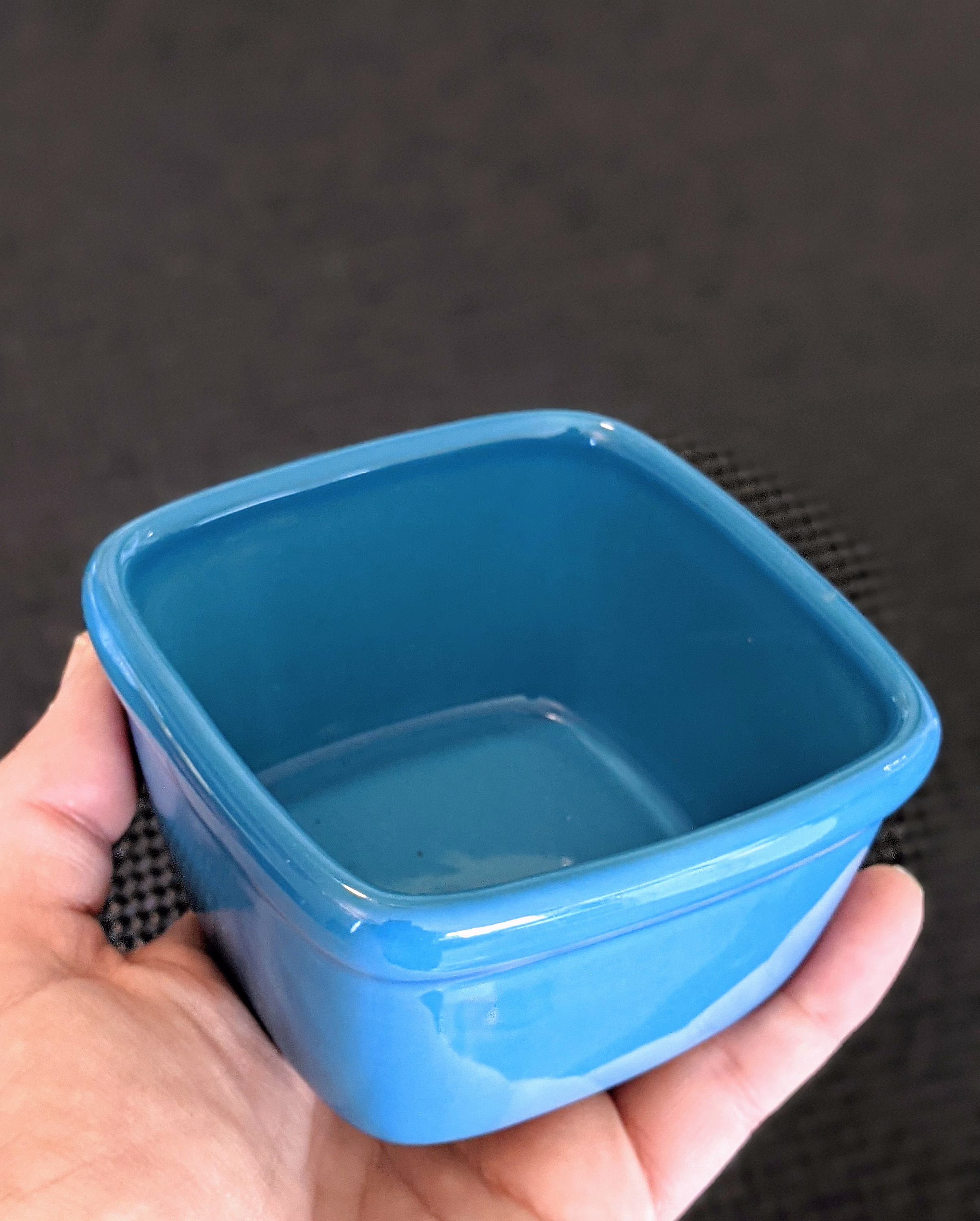 Shallow Blue Square Dish - Rescued Ceramic Planter