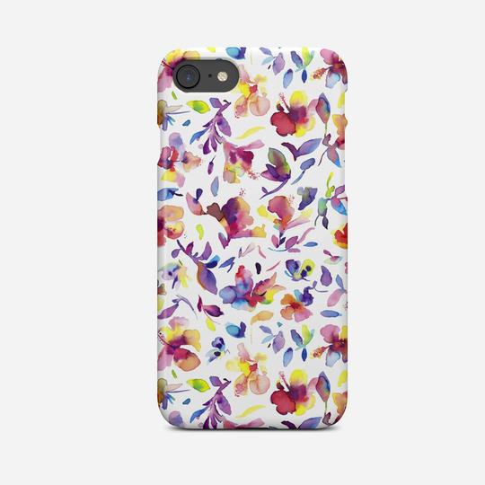 Giant Sparrows Watercolor Hibiscus Pink Phone Case