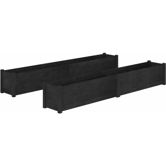 Vidaxl - Garden Planters 2 pcs Black 200x31x31 cm Solid Pinewood Black