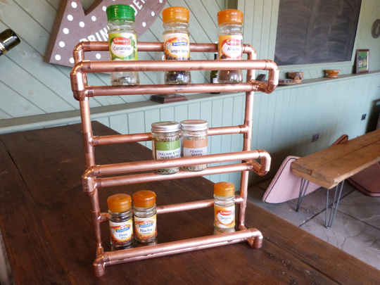 Copper Herb Stand, Spice Stand Industrial, Contemporary