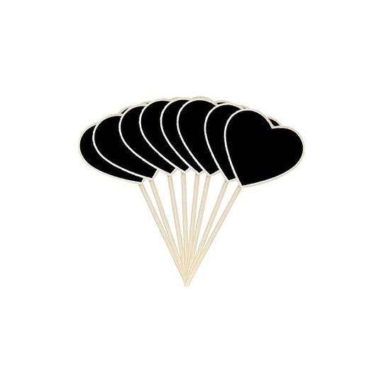 20 pcs Heart Shaped Wooden Plant Labels Black Board Garden Labels Plant Markers Tags