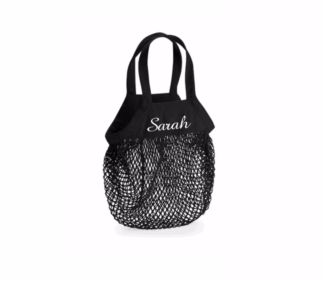 Personalised Organic Cotton Mesh Bag