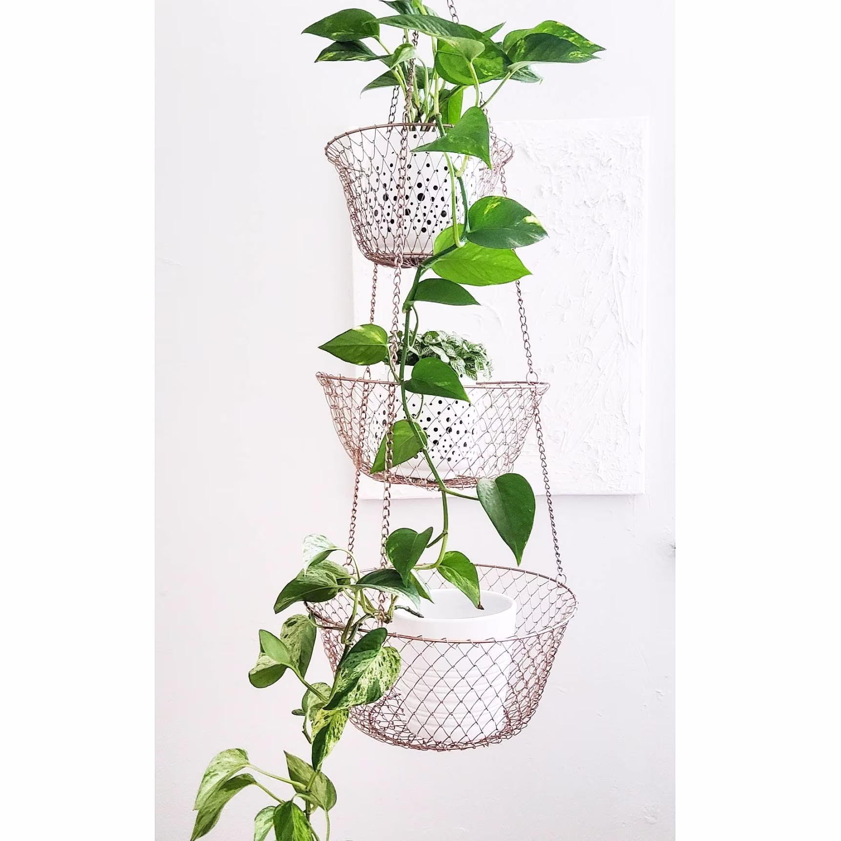 Rose Gold Upcycled Plant Holder/Fruit Basket