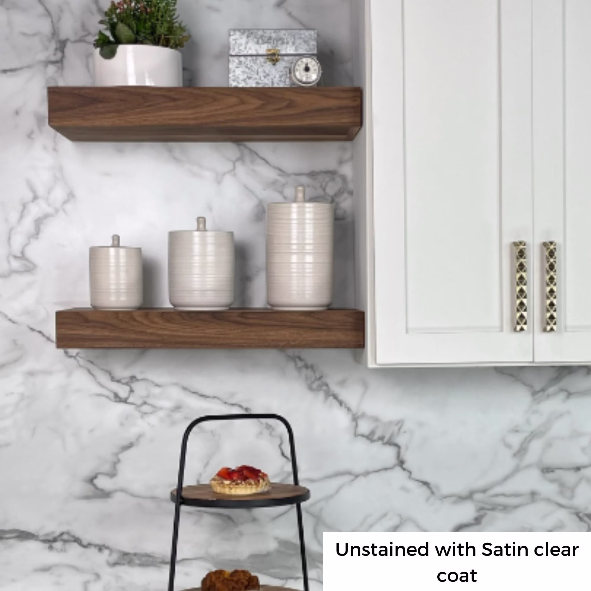 Walnut Wood Floating Shelves. Thick Shelves For Kitchen Storage. Wall Office Organization. Bar Shelf With Bracket Inside