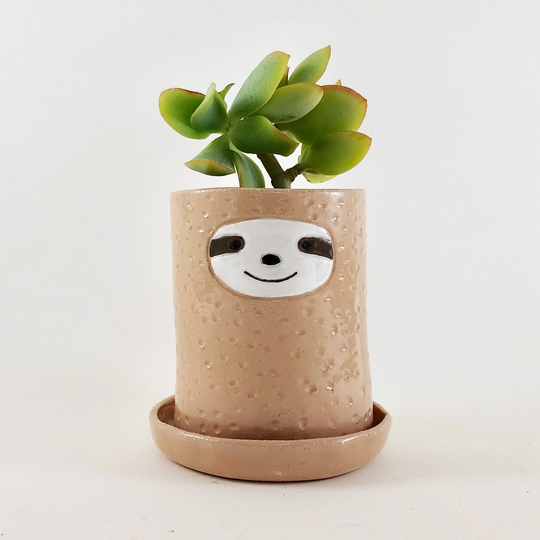 Sloth Planter, Ceramic Succulent Pot, Cacti Sculpture, Planter